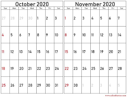 October And November 2020 Calendar Free Calendarena In 2020 October Calendar 2020 Calendar Template Calendar Template
