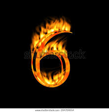 Feel free to jazz things . Digit Number 6 Six Fire Alphabet Stock Illustration 204709054