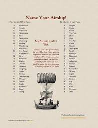 Steampunk Airship Name Generator Steampunk Airship Name Generator Fantasy Names