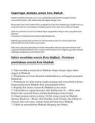 Diawali dari perjanjian damai antara kaum muslimin madinah dengan orang musyrikin quraisy yang ditandatangani pada. Kepentingan Membuka Semula Kota Makkah