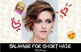 Dark short hair with gold highlight Balayage Short Hair Ideas 30 Celeb Inspired Pixies Bobs Lobs