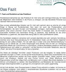 Geben sie dem personaler einen überblick üb Praktikumsbericht Von Kristiniana Schunn Uber Das Abgeleistete Praktikum Bei Der Conciliat Gmbh In Der Zeit Vom Bis Pdf Kostenfreier Download