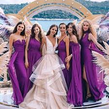 Ultra Violet Loving The Bright Violet Bridesmaid Dresses From The Flowers To Purple Bridesmaid Dresses Bridesmaid Dresses Long Chiffon Wedding Dresses Lace