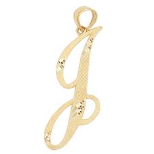 How to make the alphabet letter j in cursive. Ice On Fire Jewelry 14k Solid Real Gold Personalized Cursive J Initial Pendant Available In Different Letters Charm With Diamond Cut Gifts For Her Walmart Com Walmart Com