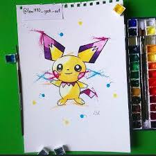 It is known as the tiny mouse pokémon. Lem On Instagram Pichu Pichu Is Done I Hope You Like It Now The Evolution Is Complete They All Will Be At My Shop So Zeichen Ideen Bilder Zeichnen