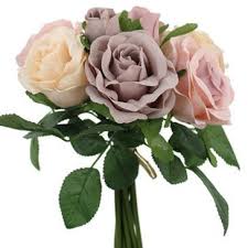 The two women on the shark tank panel rejected, on aesthetic. Mixed Pastel Vintage Purple Pink Cream Rose Bouquet Artificial Flowers Sweet Party Supplies