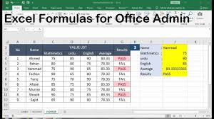 Advanced Excel Formulas For Office Excel Formula Excel Values List
