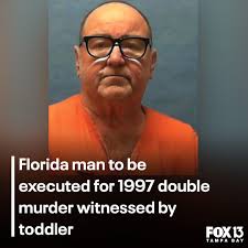 A Florida man convicted of murdering a husband and wife during a fishing  trip at a remote farm while the couple's toddler looked