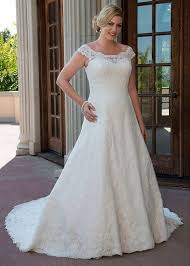 Venus Bridal Vw8742 A Line Gown With Illusion Neckline And Edge Of The Shoulder Lace Straps Lace Up B Plus Wedding Dresses A Line Wedding Dress Curvy Bride