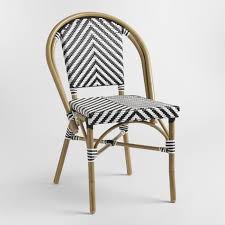 Black White Kaliko Outdoor Bistro Chairs Set Of 2 V1 Outdoor Dining Chairs Bistro Table Outdoor Bistro Chairs