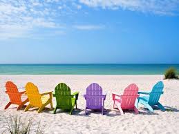 Rainbow Deck Chairs On Beach Beach Wallpaper Outdoor Summer Beach Vacations