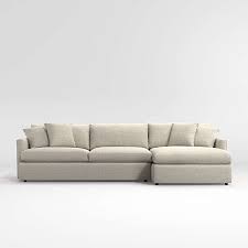 The frame is made from engineered wood and is supported by thin metal rod legs. Deep Sectional Sofas Crate And Barrel