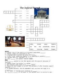 What is the rule of law? Judicial Branch Crossword Worksheets Teaching Resources Tpt