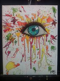 Butterfly Splash Drip Eyeball 11x14 Water Color By Bubblefab 75 00 Etsy Art Canvas Painting Art