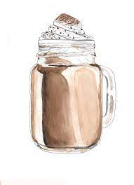 Hot Chocolate With Marshmallow Hand Drawn Watercolor Etsy In 2022 Coffee Art Painting Hot Chocolate Drawing Starbucks Art