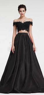 Black Ball Gown Prom Dress Ball Gown Two Piece Prom Dresses Off The Shoulder Pageant Dresses Piece Prom Dress Ball Gowns Prom Dresses