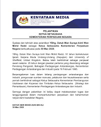 Ismail, 58, mengimbas kad kehadiran pada pukul. Mohd Zuki Ali Di Twitter Syabas Dan Tahniah Atas Pelantikan Ybhg Datuk Wan Suraya Binti Wan Mohd Radzi Sebagai Ketua Setiausaha Kementerian Perpaduan Negara Berkuatkuasa Pada 30 Mac 2020 Https T Co Yc8sb6meiy