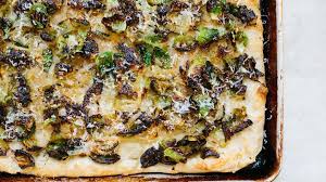 Brussels Sprout Pizza Recipe Recipe Brussel Sprouts Bon Appetite Recipes Pizza Recipes