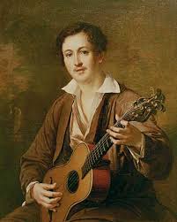 Gitarrenspieler.com ist die deutsche online plattform um das gitarre spielen zu lernen! Tropinin Der Gitarrenspieler Kunstdruck Leinwandbild Gerahmtes Bild