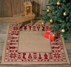 Cross stitch tree skirt kits ~ fun to make and lovely to display. Permin Christmas Tree Skirt Cross Stitch Kit 456224 123stitch