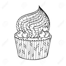 Coloring pages are no longer just for children. Cupcake Coloring For Adults Coloring Book Page For Adult Vector Royalty Free Cliparts Vectors And Stock Illustration Image 57739500