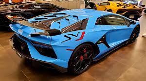 We can assume weight savings over the aventador s and a slight power bump for. Baby Blue Lamborghini Aventador Svj Youtube