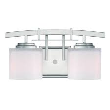 Shop for bathroom vanities in bathroom lighting & fixtures. Hampton Bay Architecture 2 Light Brushed Nickel Vanity Light With Etched White Glass Shades 15039 The Home Depot