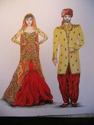 Bride And Groom Drawing Fashion Dress Sketches Fashion Illustration
