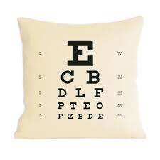 amazon com eye chart pillow organic hemp cotton blend