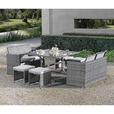 Eine garten lounge lohnt sich für jeden garten, unabhängig von dessen größe. Gartenmobel Set Cube Grau 7 Teilig