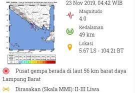 Gempa bumi dengan magnitudo 4,3 mengguncang liwa, lampung barat, pada sabtu (16/5/2020) pagi. Gempa Hari Ini Magnitudo 4 0 Guncang Lampung Barat Bagian 1
