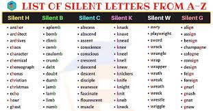 List Of Spelling Words With Silent Letters In English Spelling Words Two Letter Words English Letter