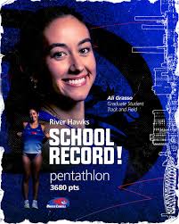 This National Girls and Women in Sports Day, we're celebrating all of the  past and present women of River Hawk Nation who inspire us every single  day! #UnitedInBlue