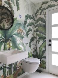 Jungle Wallpaper Mural In 2020 Jungle Wallpaper Tropical Bathroom Jungle Bathroom