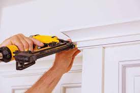 I attach a 3/4 x 3 strip to the back of the crown, attached so that 1/4 of the crown molding protrudes down from the top of the cabinet. How To Install Crown Molding On Full Overlay Cabinets Upgraded Home