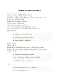 Kenyataan baginda itu dikeluarkan oleh pengelola istana d'raja kelantan, nik mohd shafriman nik hassan semalam. Profil Sultan Muhammad V
