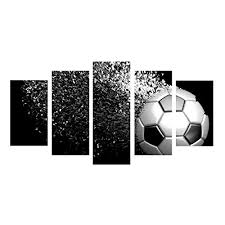 From footballs to soccer balls, skateboarders and ballerinas, girls and boys alike will delight in decorating their room in the sport of their choice. Waterproof Canvas Painting Wall Art Soccer Football Sports Themed Canvas Wall Art For Boys Room Wall Decor Boys Gift Wall Pictures For Living Room Bedroom Black Unframed Size 2 Buy Online