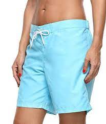Anwell Board Short For Women High Waisted Quick Dry Drawstring Pocket Swim Short Women High Short Anwell Street Style Women Swim Shorts Board Shorts