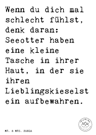 Spruch Wenn Du Dich Mal Schlecht Fuhlst Denk Daran Seeotter Haben Eine Kleine Tasche In Ihrer Haut In Der Sie Ihren Lieblingskie Spruche Susse Zitate Zitate