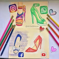Instagram Whatsapp Facebook Youtube As Shoes Drawing By Tavisupleba Art Instagram Socialmedia Dessin Logo Dessin Kawaii Logo Dessin Kawaii