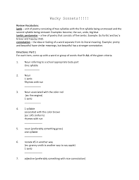 Fun Write A Sonnet