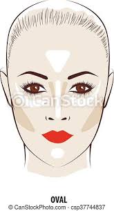 Oval faces are the easiest to highlight. Contour And Highlight Makeup Contouring Oval Face Make Up Fashion Illustration Canstock