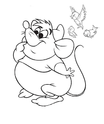 Cinderella Mice And Bird Coloring Page Cinderella Coloring Pages Bird Coloring Pages Disney Tattoos
