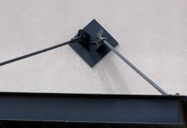 Add metal corbels under your upper kitchen cabinets for decorative feature. Commercial Awning