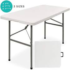Best Choice Products 4ft Indoor Outdoor Portable Folding Plastic Dining Table W Handle Lock For Picnic Party Campi In 2020 Outdoor Serving Table Table Indoor