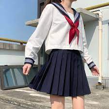 白三本jk制服裙正版基础款水手服女日本学生校服海军风长短袖套装-Taobao