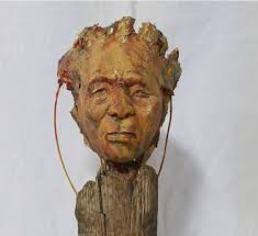 Original Men Wood Sculpture For Sale