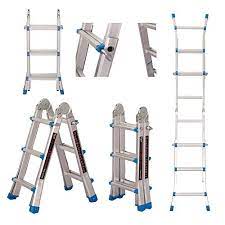 A platform ladder is a step ladder that has a standing surface with safety railing at the top. Equal Dual Built 10 Feet Aluminium Portable Multipurpose Folding Ladder For Home Industrial Use 4 X 3 Steps Amazon In Home Improvement