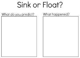 sink or float experiment worksheet