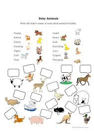 Animals and their sounds, homes and young ones printable worksheets. Baby Animals English Esl Worksheets For Distance Learning And Physical Classrooms